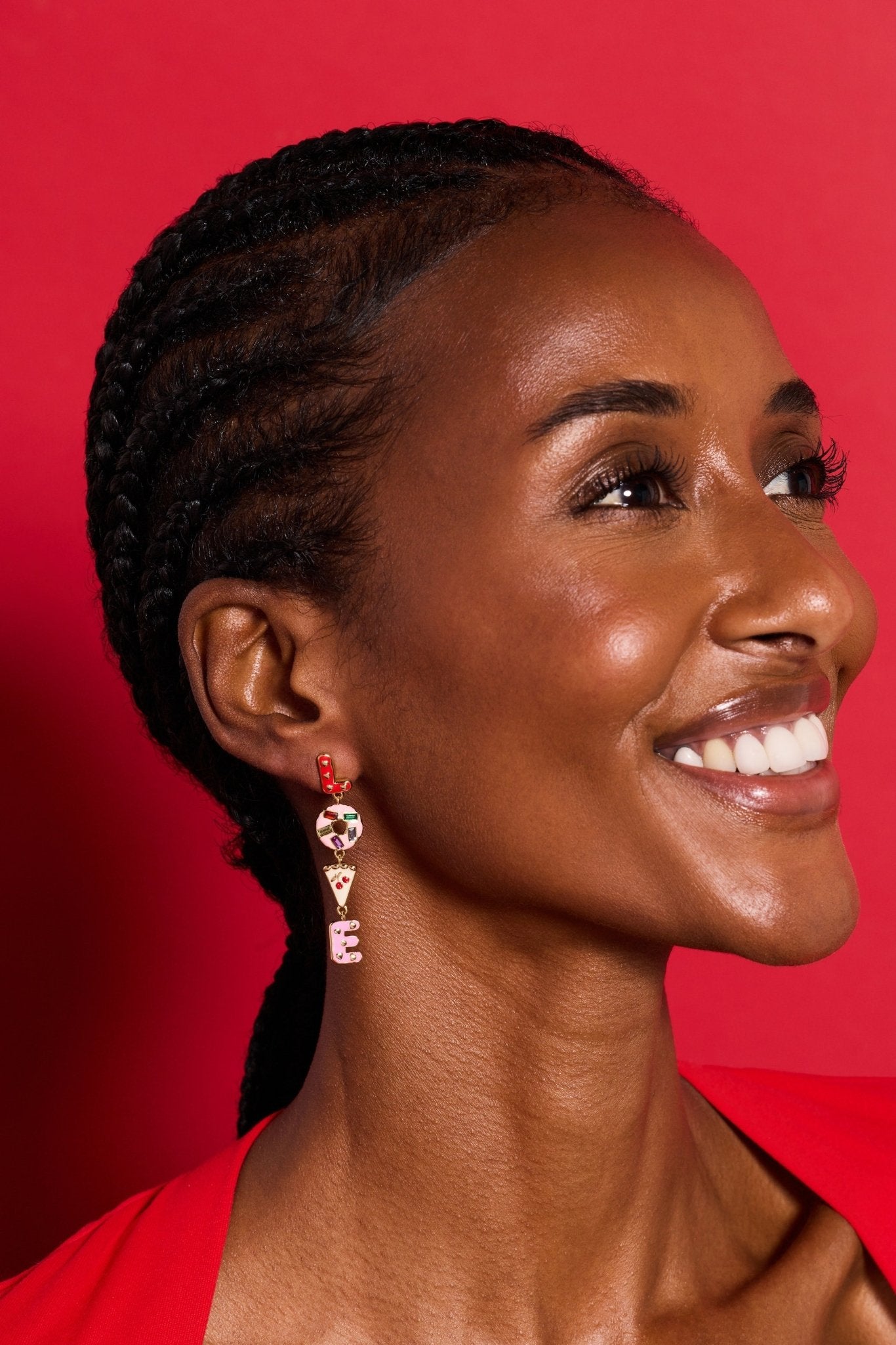 Sweet Shop 'Love' Linear Drop Statement Earrings - Che Cose Belle