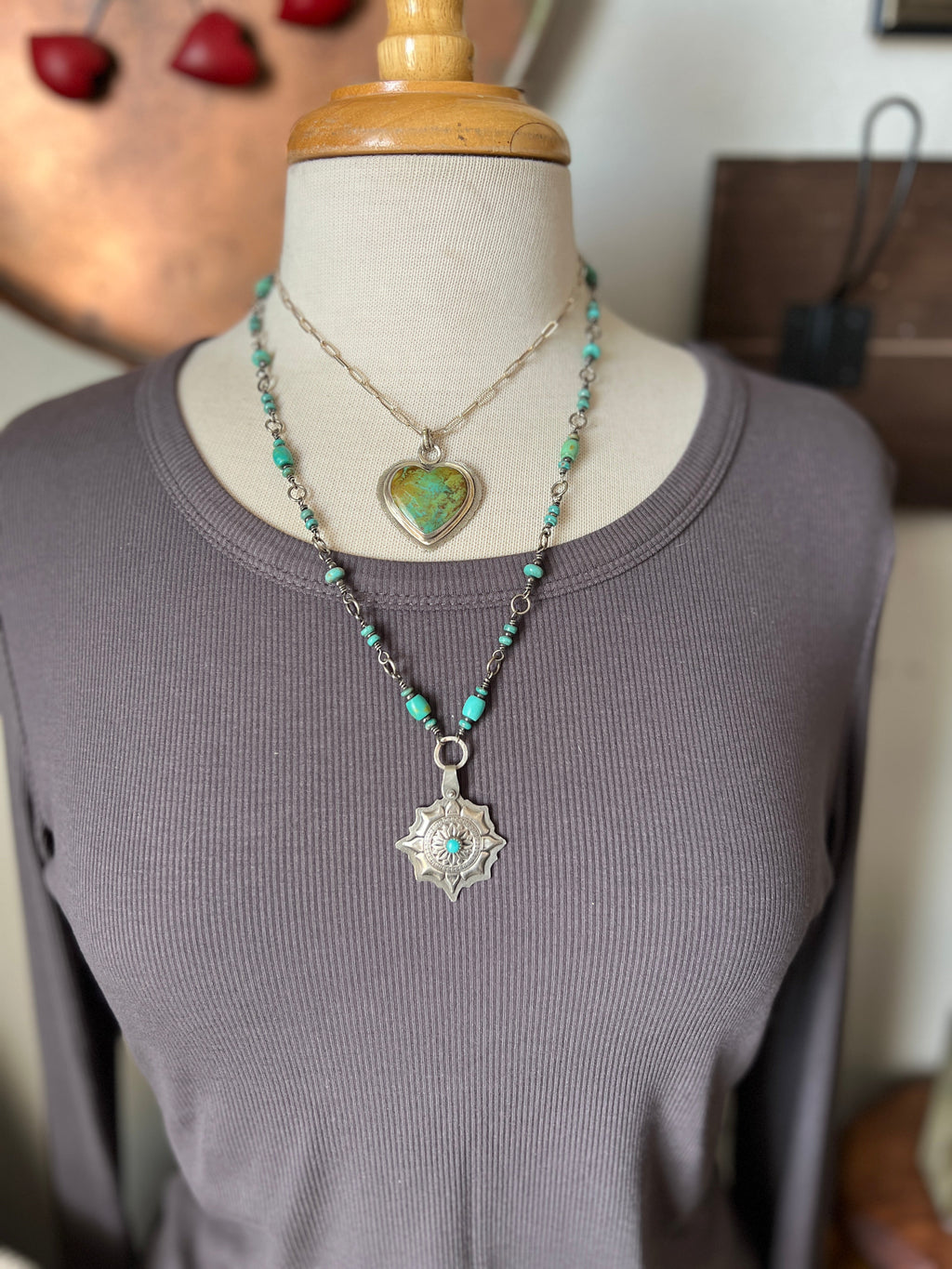 Tularosa Sterling Silver & Turquoise Heart Necklace