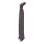 Crimson Elegance Silk Necktie – Charcoal Grey & Burgundy