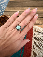 Handcrafted Golden Hills Turquoise & Sterling Silver Ring Size 6.5