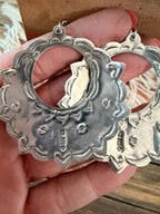Handmade Sterling Silver & Turquoise Concho Dangle Earrings by Kimari Somers