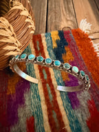 Handcrafted Sterling Silver & Turquoise Cuff Bracelet by Sheila Tso