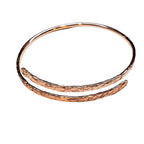 Handmade Adjustable 10 Gauge Copper Hammer Textured Overlap Bangle