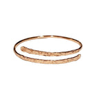Handmade Adjustable 10 Gauge Copper Hammer Textured Overlap Bangle