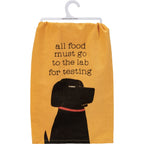 All Food Must Go To The Lab For Testing Dog Dish Cloth Towel | Black Lab, Labrador Retriever Pun