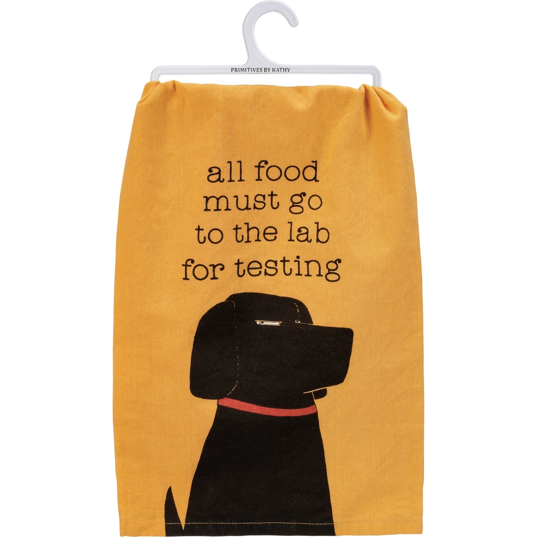 All Food Must Go To The Lab For Testing Dog Dish Cloth Towel | Black Lab, Labrador Retriever Pun