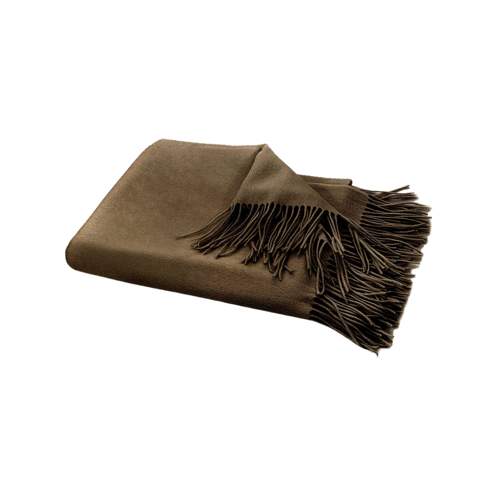 Amar Cocoa Camel Wool Throw Blanket