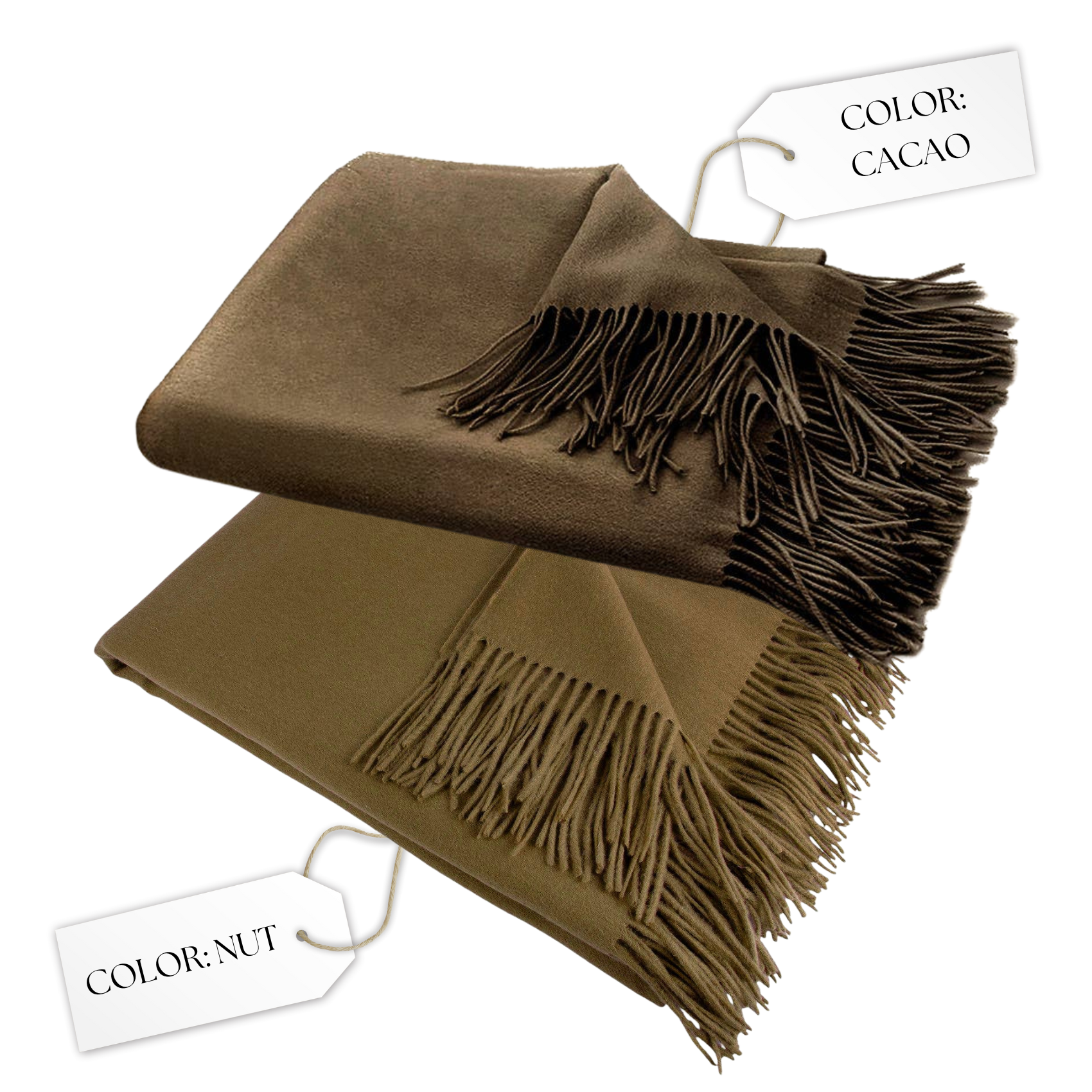 Amar Cocoa Camel Wool Throw Blanket