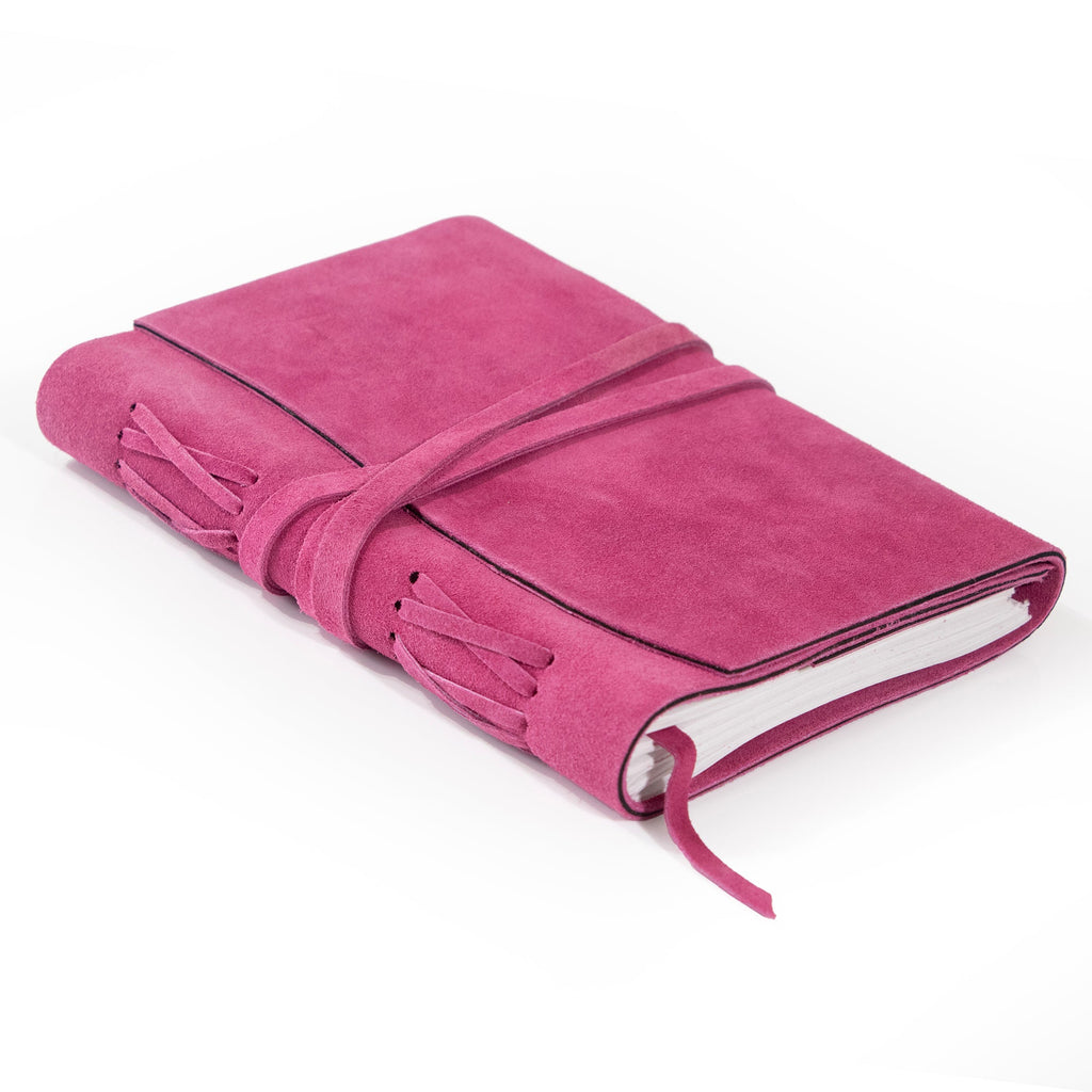 Fuchsia Suede Journal w/ Organic Cotton Paper: Large