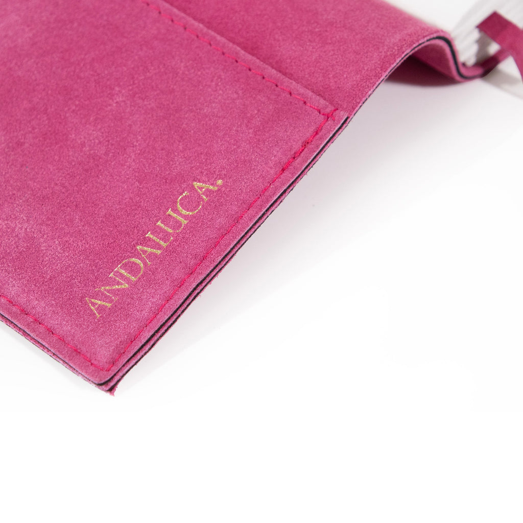 Fuchsia Suede Journal w/ Organic Cotton Paper: Large