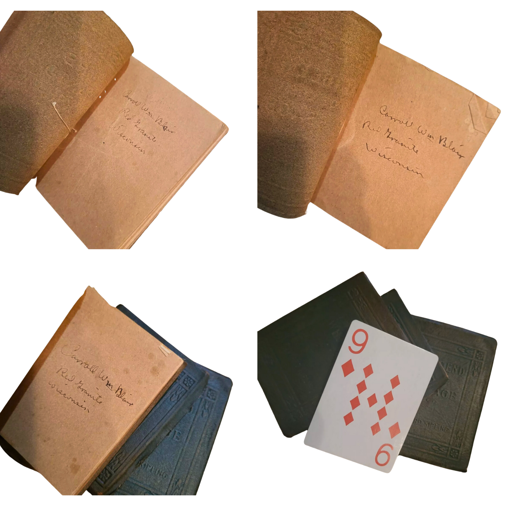 Antique Pocket Bound Books (Kipling, 1920s) - Set of 3