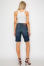 Celeste Dark Wash High Rise Bermuda Jeans