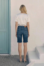 Celeste Dark Wash High Rise Bermuda Jeans