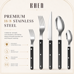 Khen Black Cutlery Set of 20 –18/8 Stainless Steel Flatware
