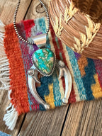 Handcrafted Sterling Silver & Sonoran Mountain Turquoise Naja Pendant by Chimney Butte