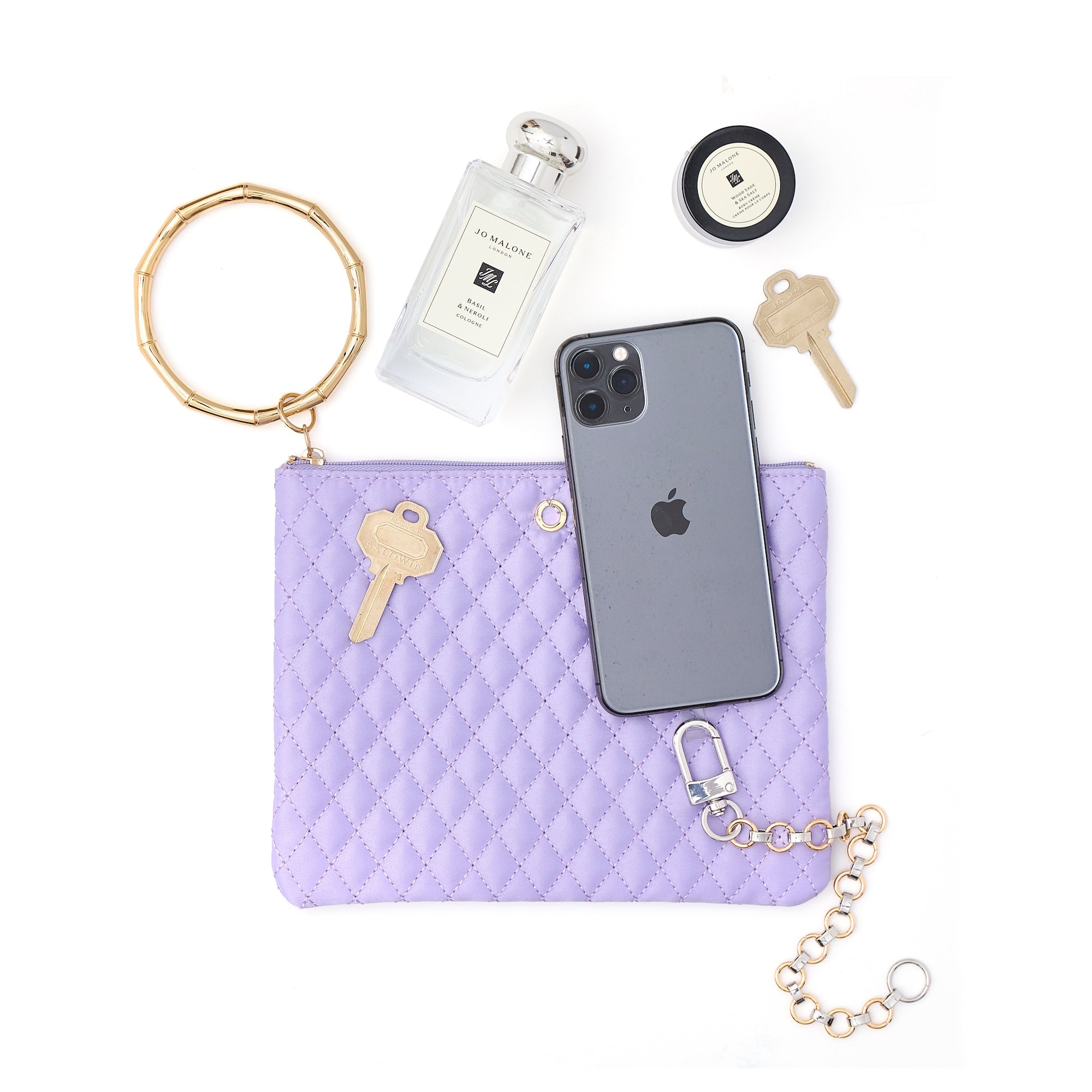 The Bracelet Pouch — Lavender Quilted