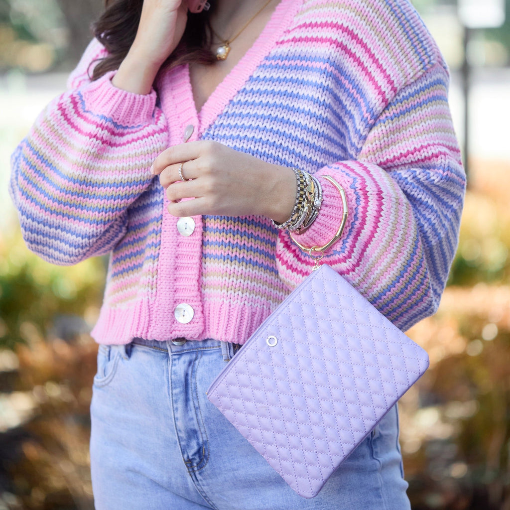 The Bracelet Pouch — Lavender Quilted