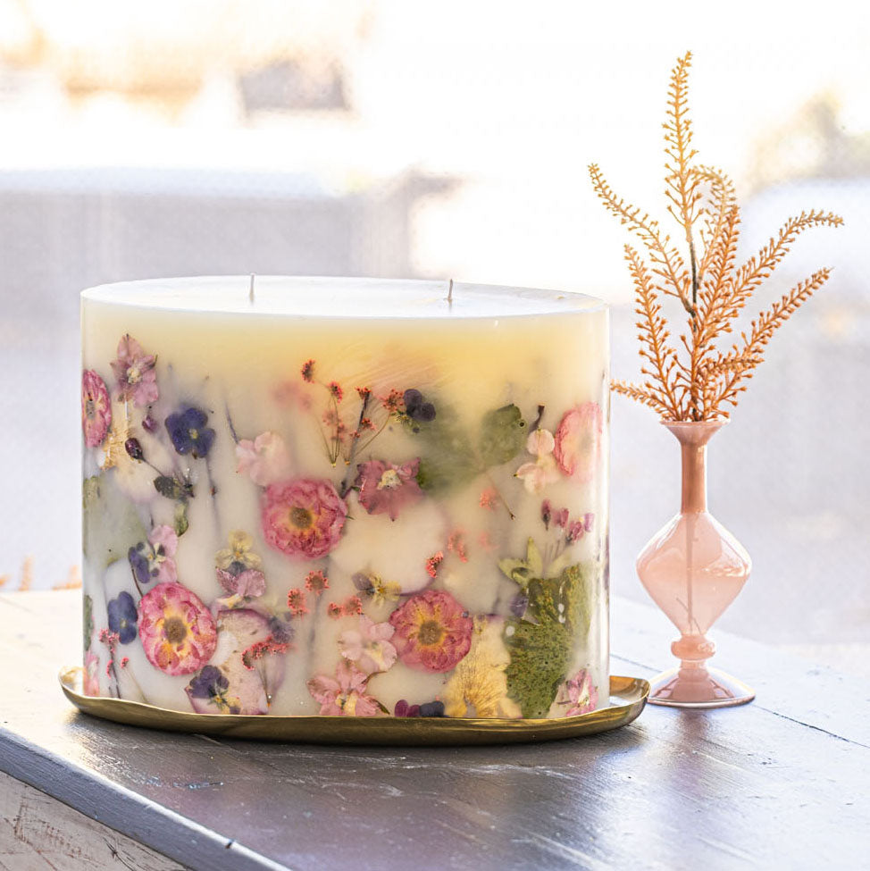 Centerpiece Botanical Candle - Blushing Rosewood