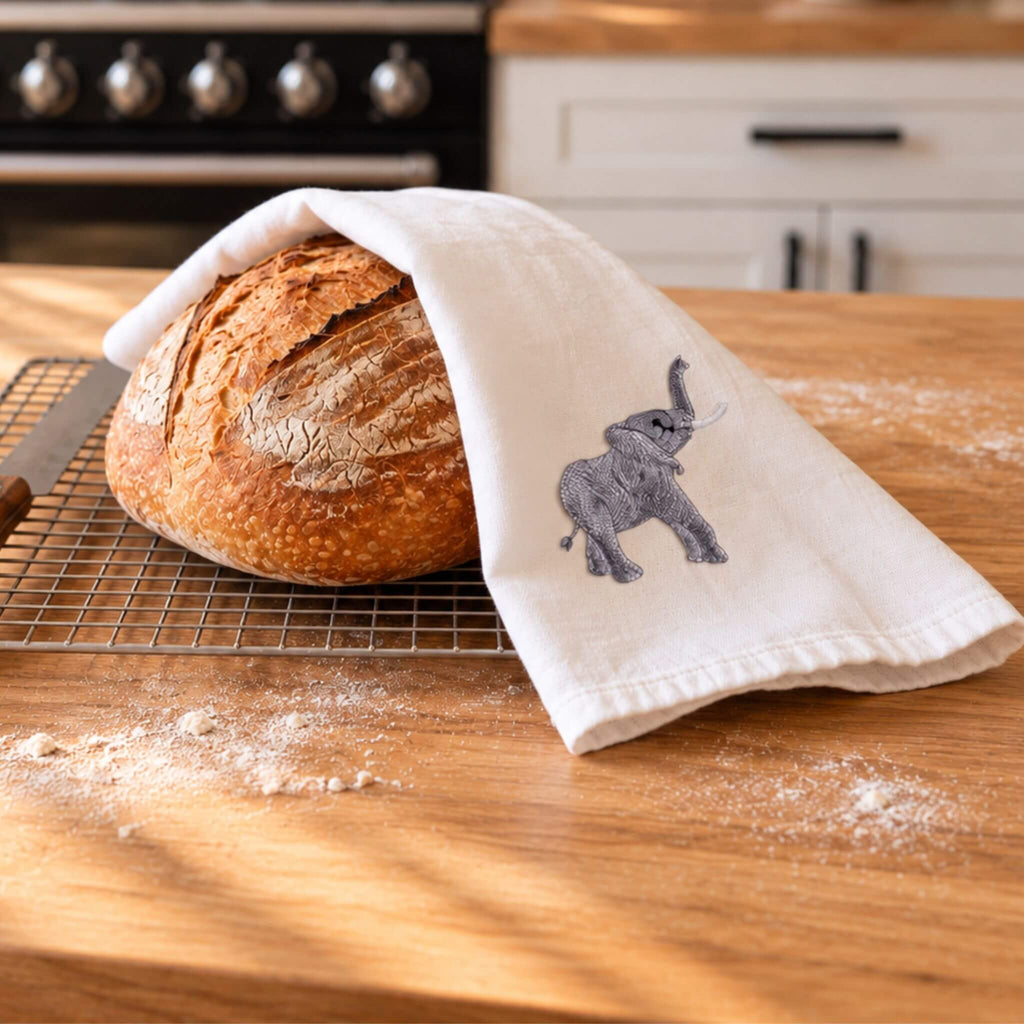 African Wildlife Cotton Tea Towels - Handmade Kitchen Gift