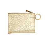 Keychain Wallet — Gold Leather Card Case