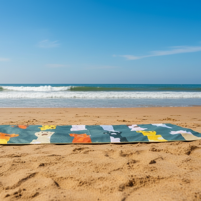 Microfiber Beach Towel | Cat Paws