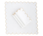 Linen Cloth Napkins - Scalloped