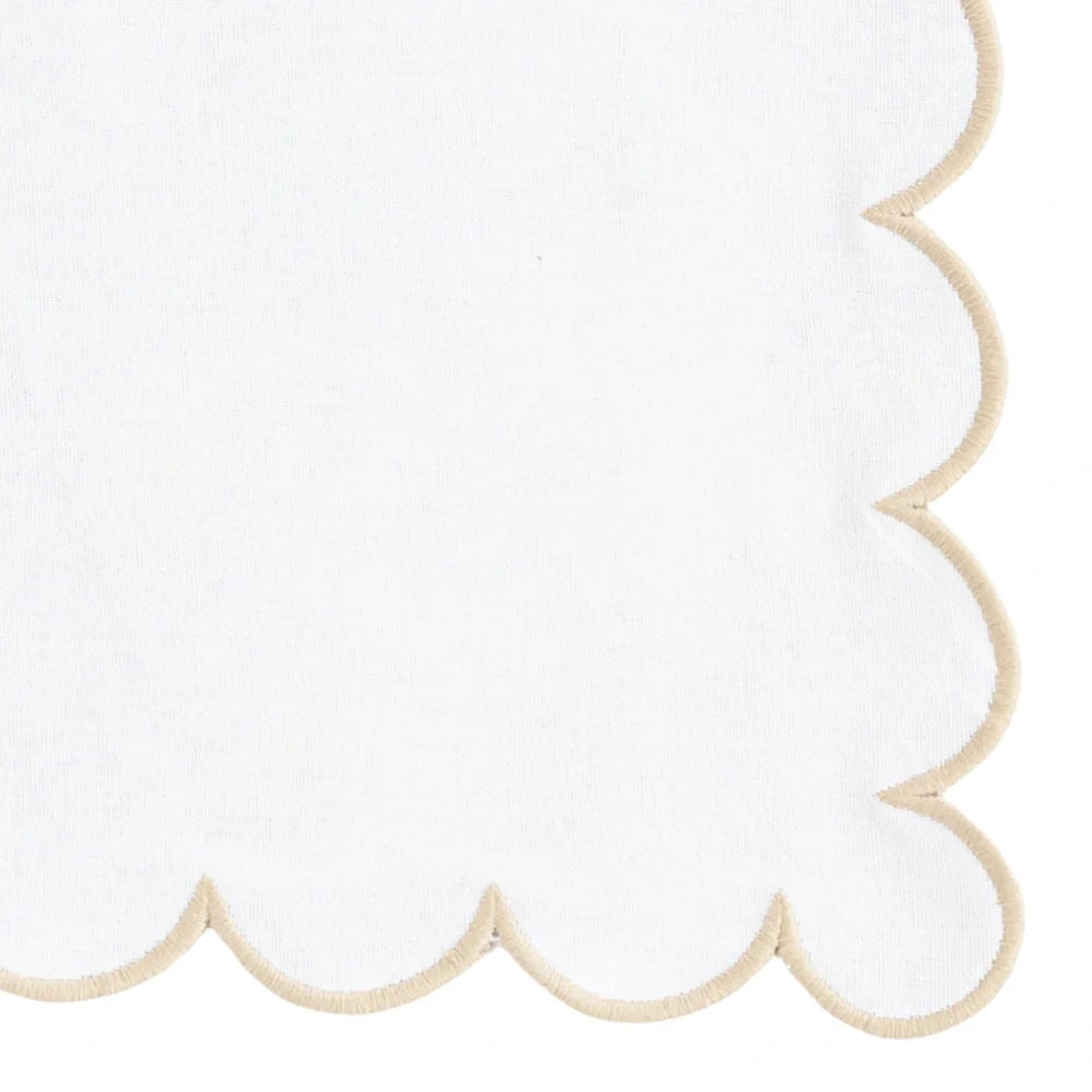 Beige Scalloped Edge Napkins - LongWave