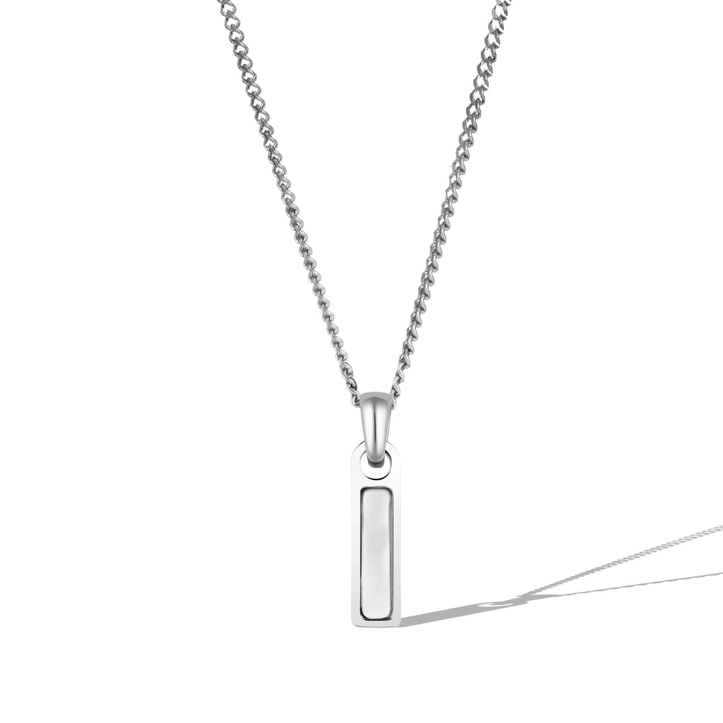 Birthstone Tag Necklace - Silver