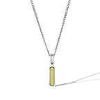 Birthstone Tag Necklace - Silver