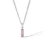 Birthstone Tag Necklace - Silver