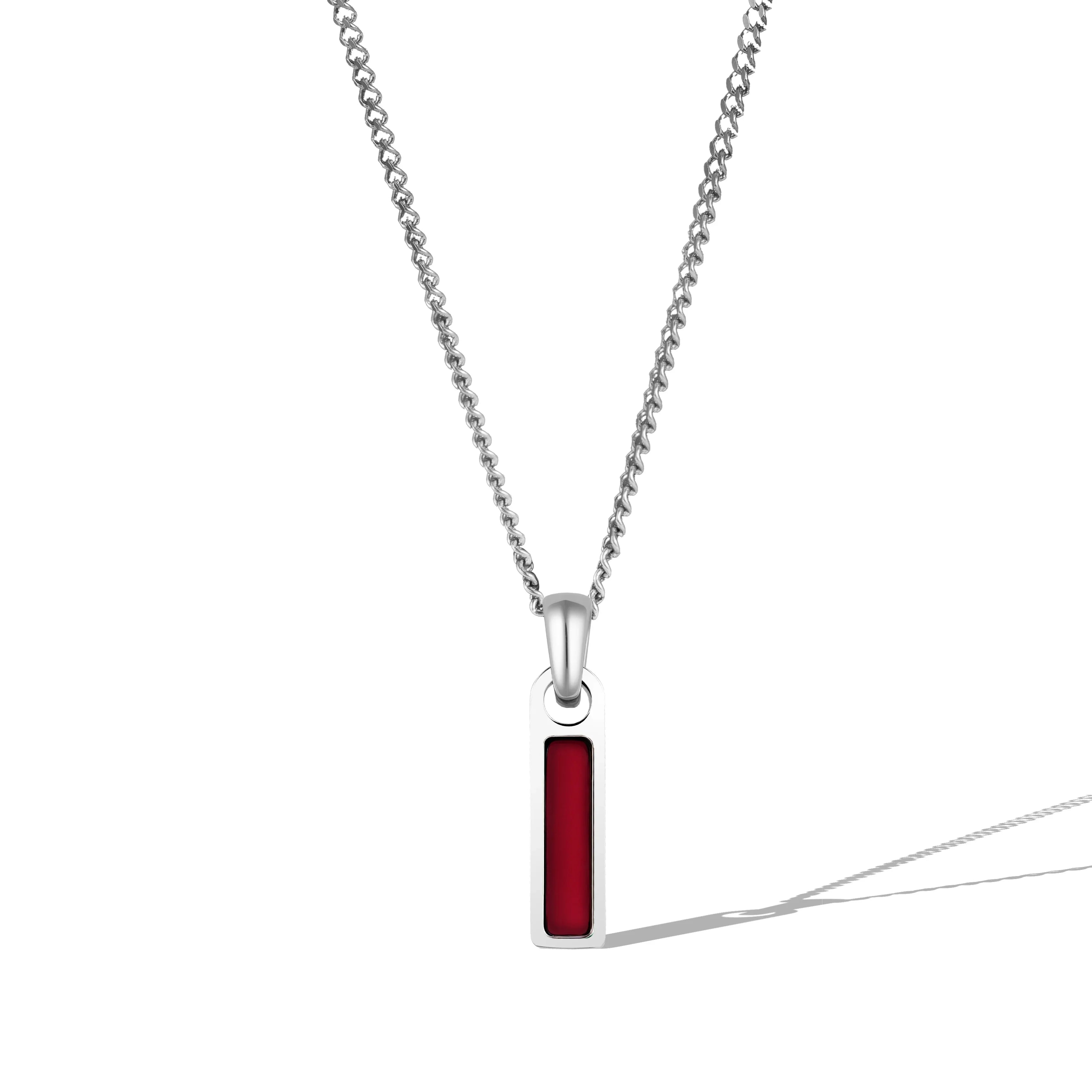 Birthstone Tag Necklace - Silver