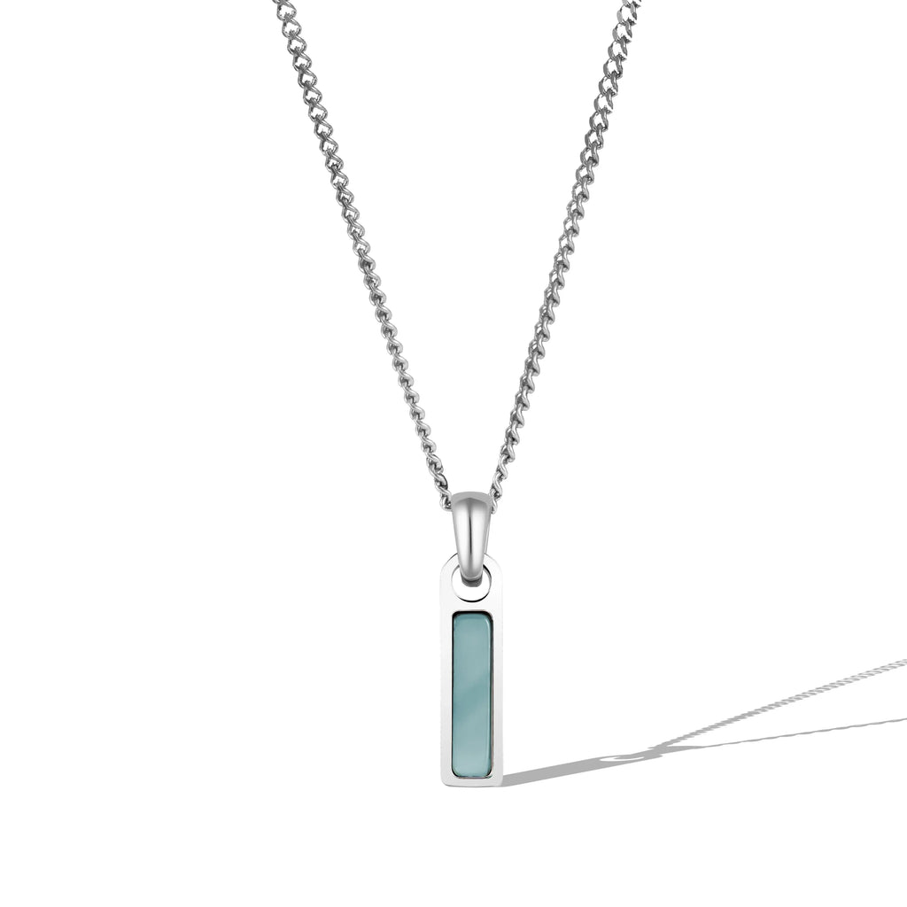 Birthstone Tag Necklace - Silver