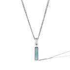 Birthstone Tag Necklace - Silver