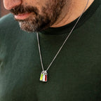 Birthstone Tag Necklace - Silver