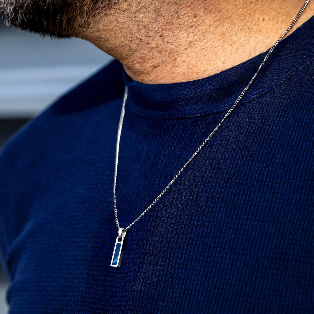 Birthstone Tag Necklace - Silver