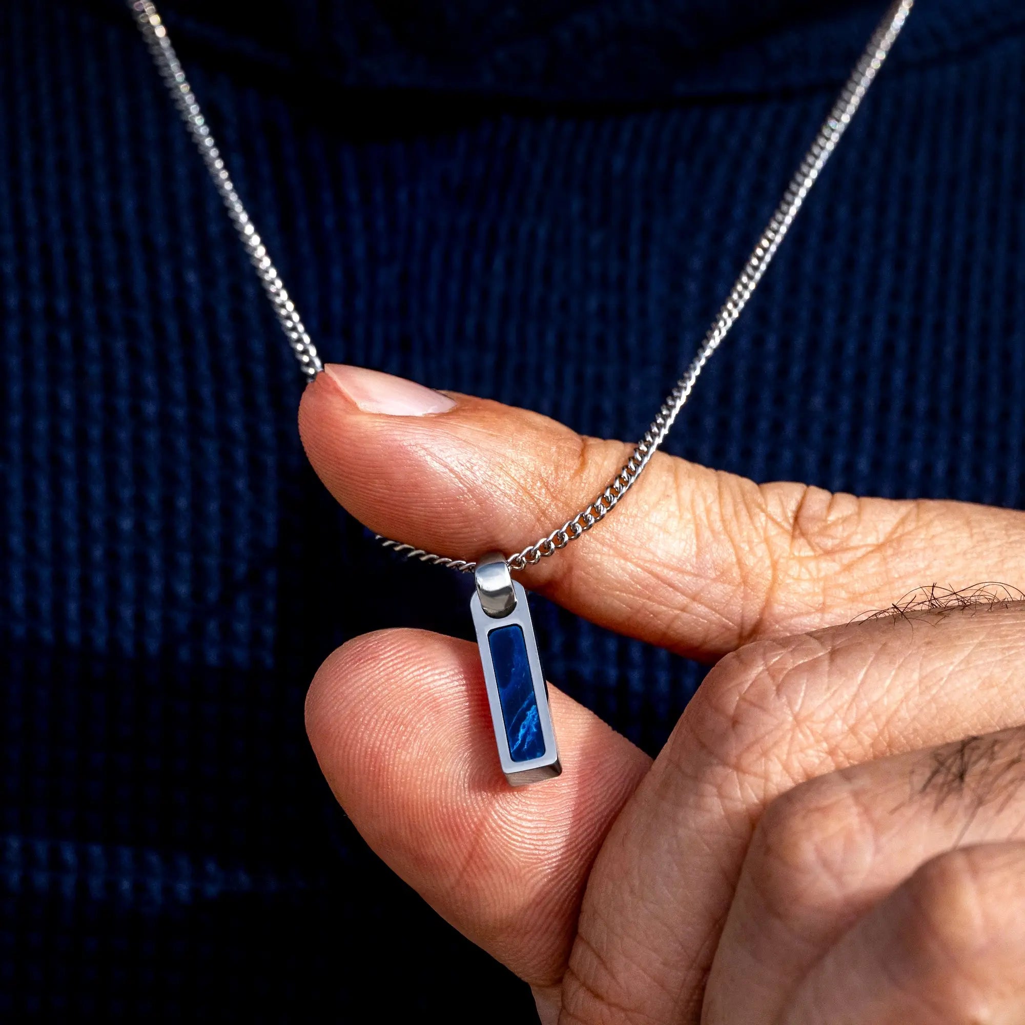 Birthstone Tag Necklace - Silver