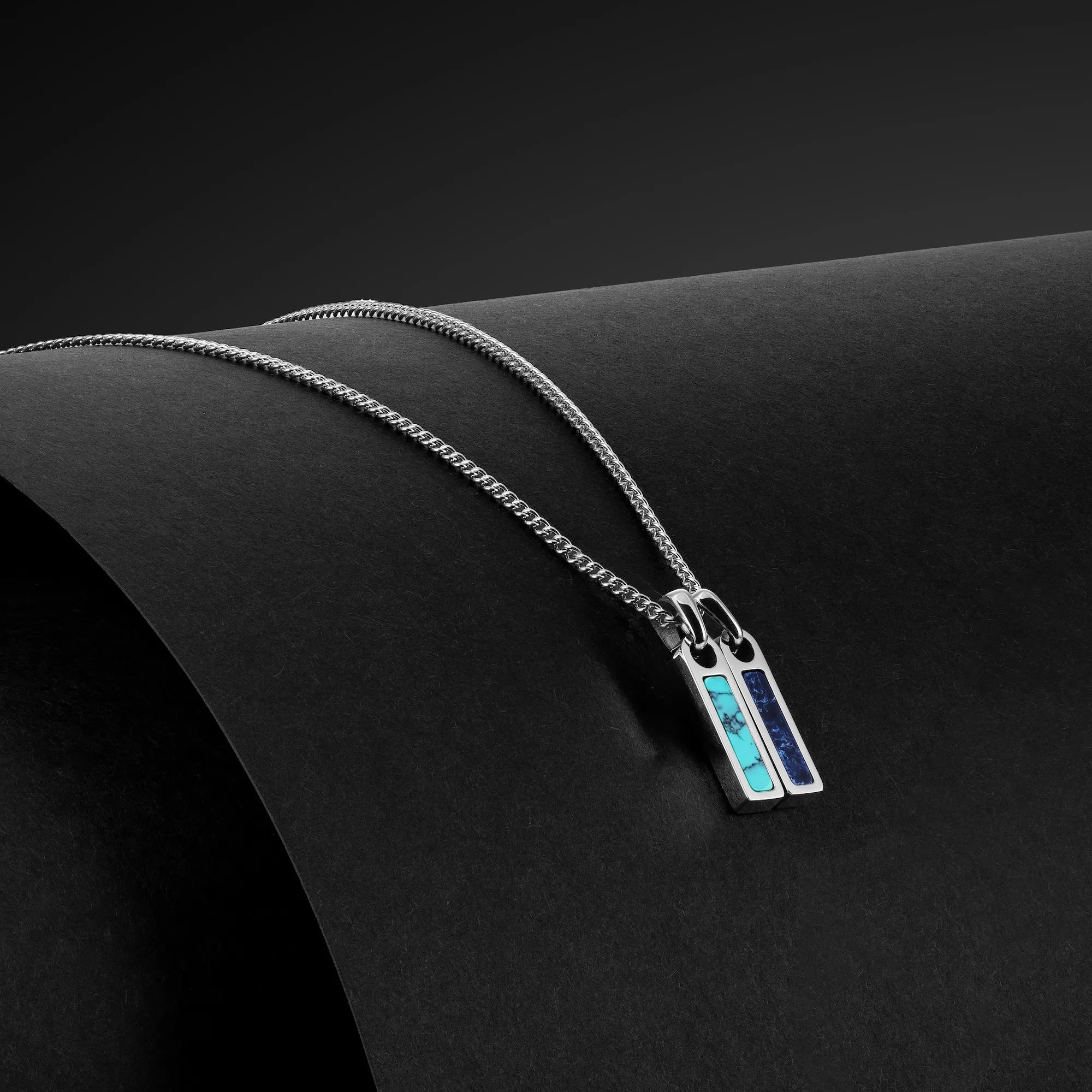 Birthstone Tag Necklace - Silver