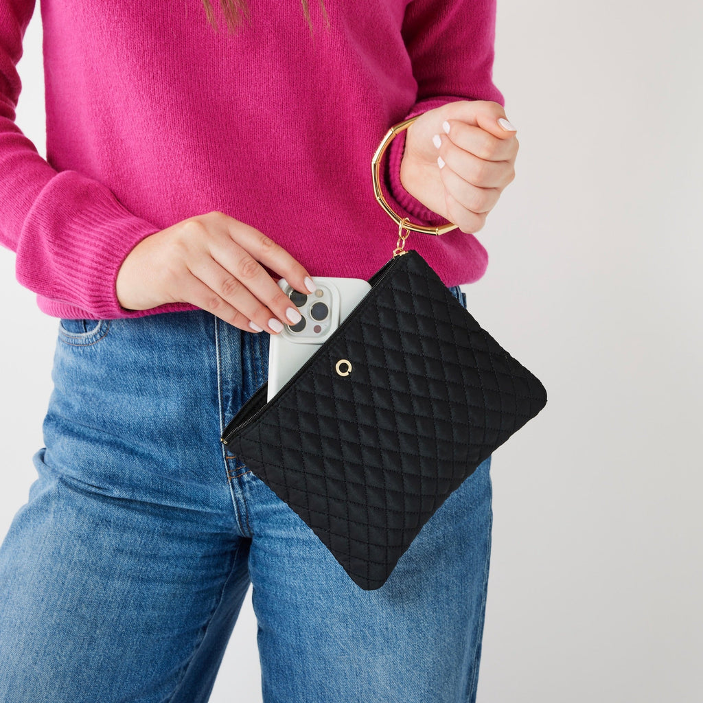 The Bracelet Pouch — Black Quilted