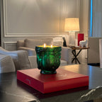 24K Gold Emerald Green Glass Buddha Luxury Candle