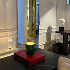 24K Gold Emerald Green Glass Buddha Luxury Candle