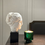 24K Gold Emerald Green Glass Buddha Luxury Candle
