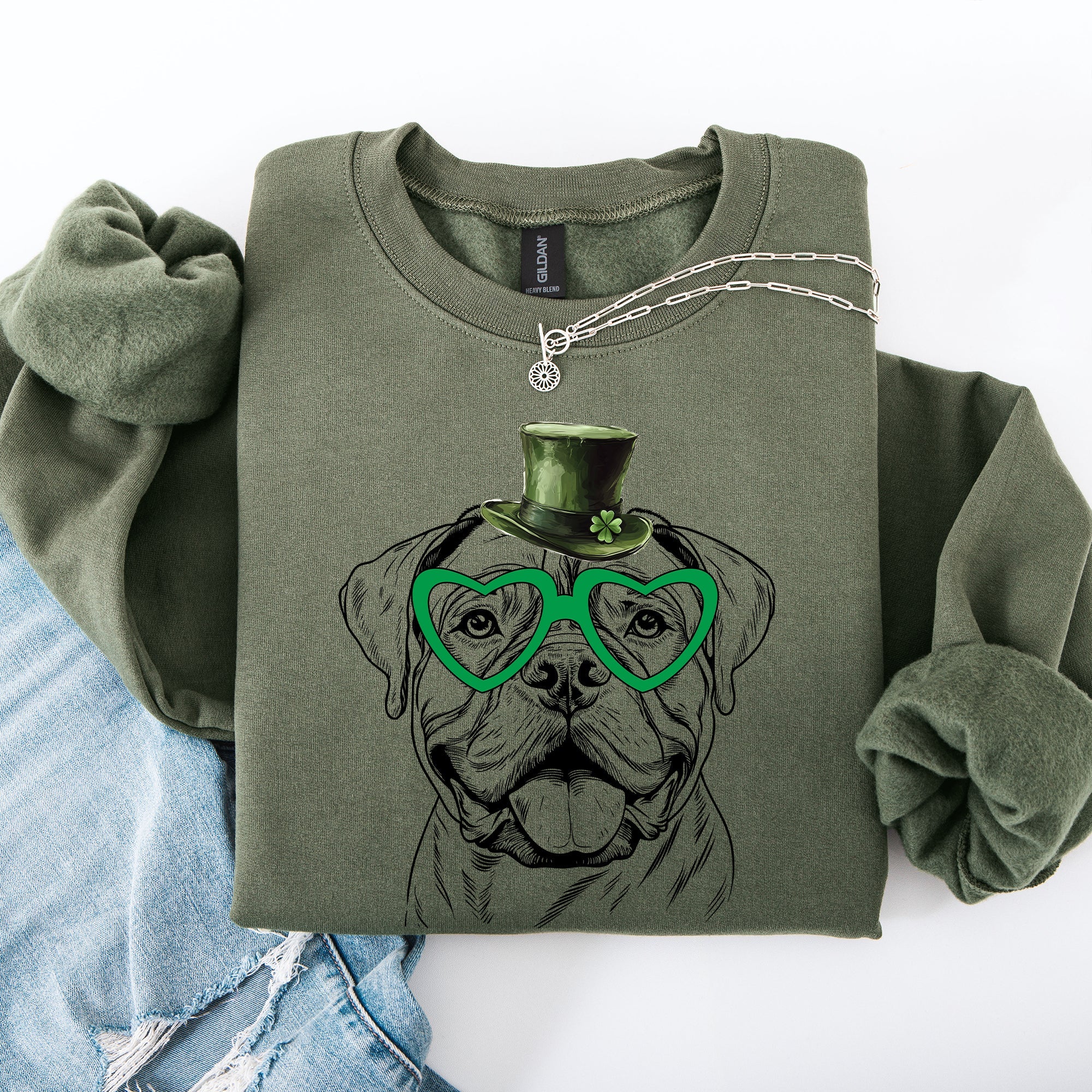 Bull Mastiff, Adorable Dog, St Patrick's Day, Lucky, Irish Sweatshirt