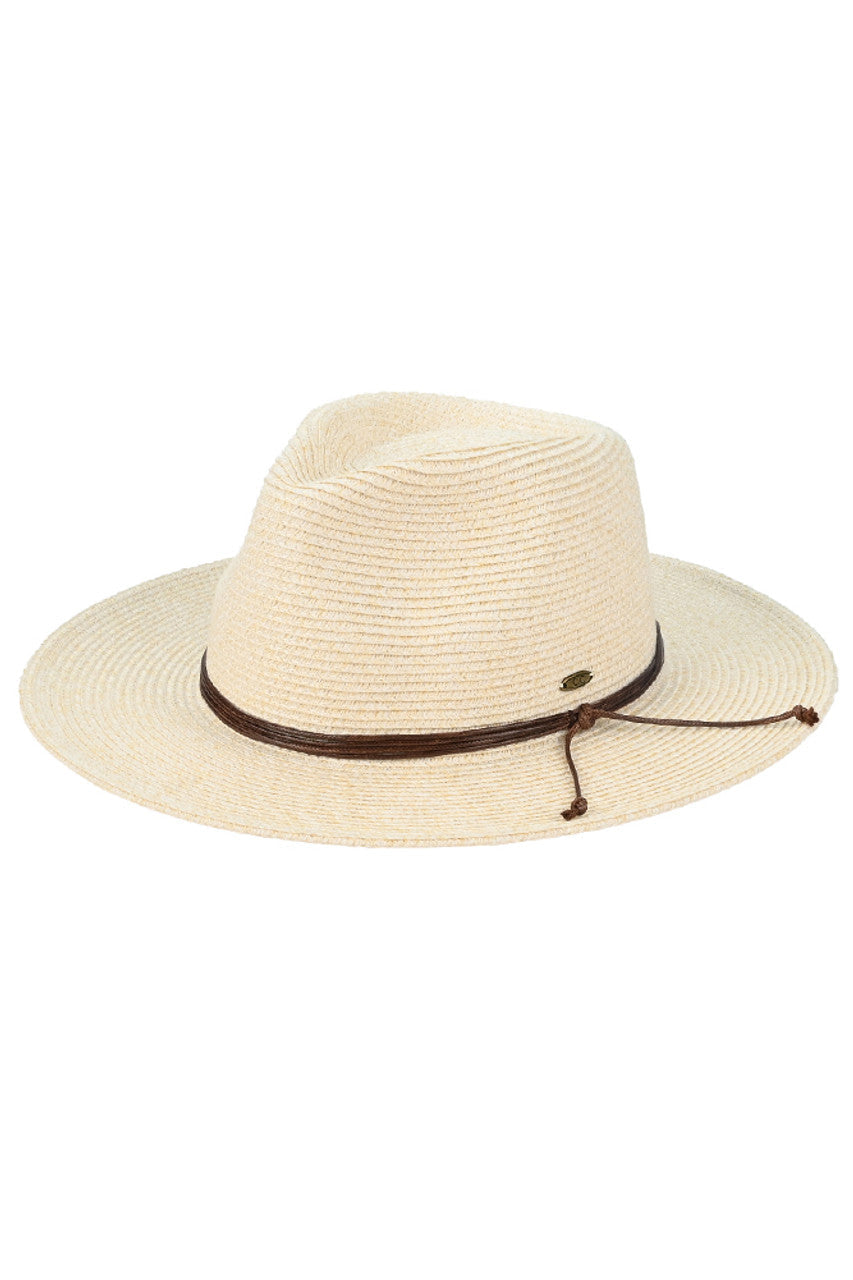 C.C Women's String Trim Band Panama Sun Hat