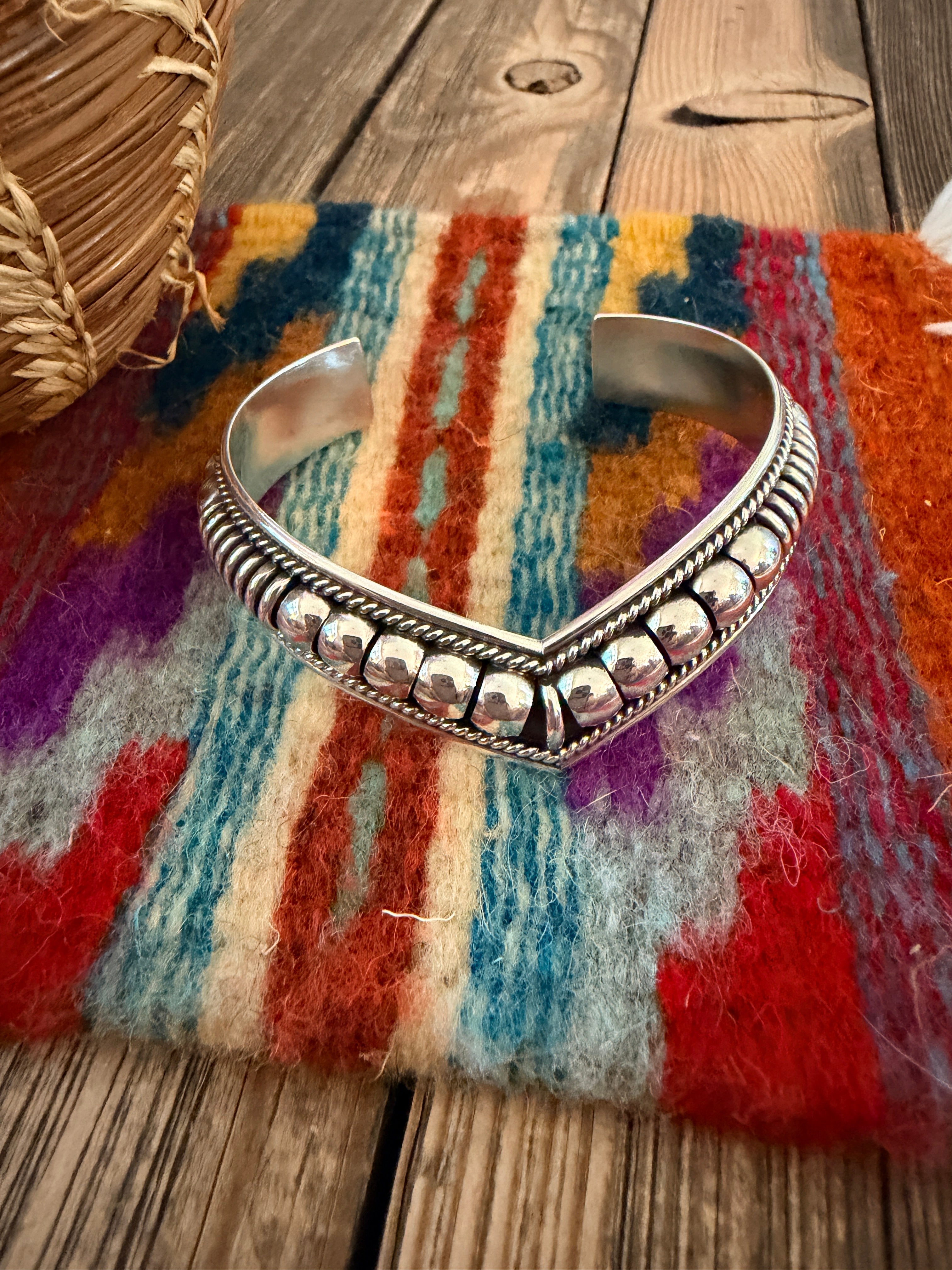 Handcrafted Rolled Sterling Silver Cuff Bracelet