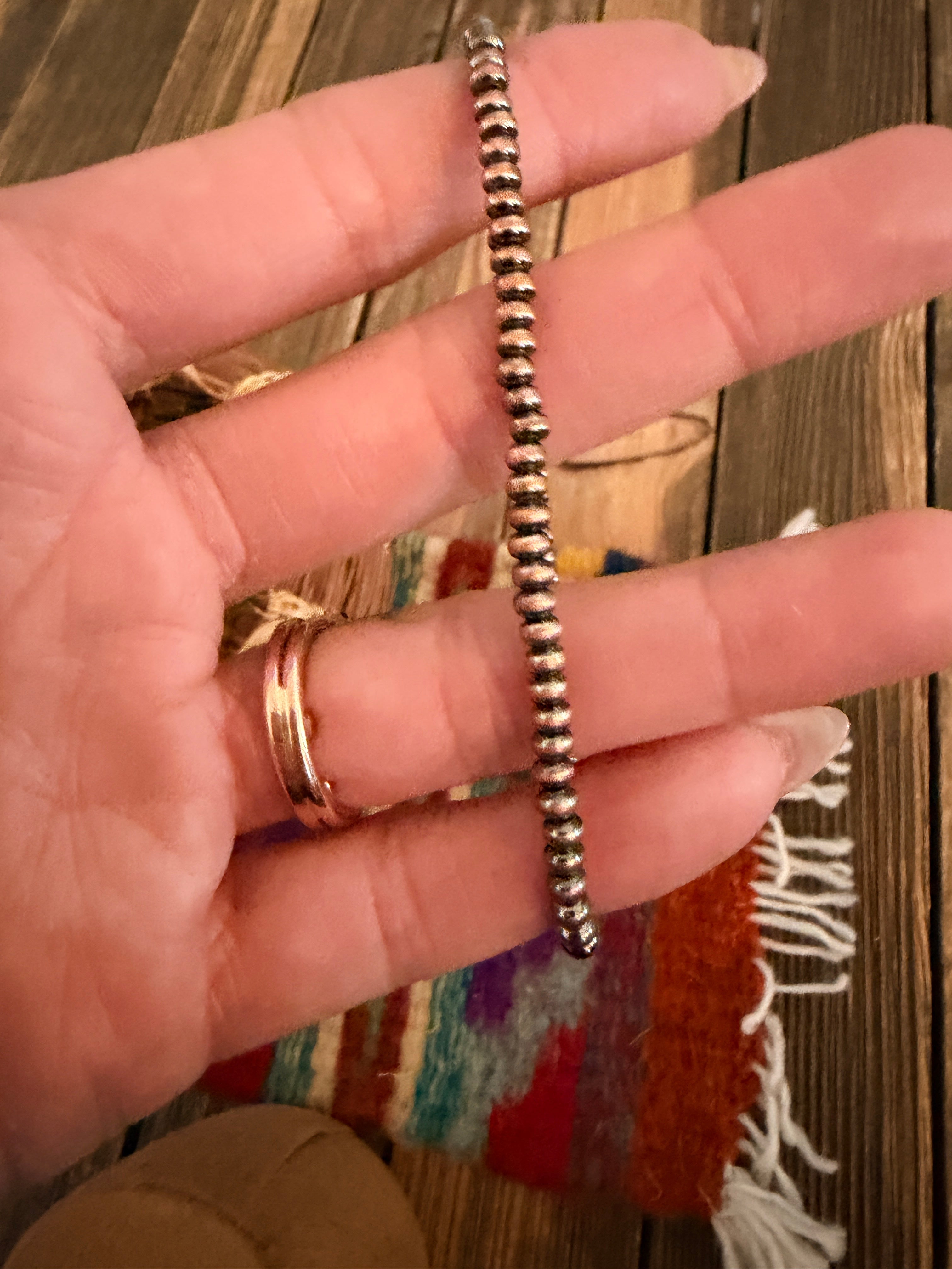 Handcrafted 3mm Copper Beaded Stretch Bracelet