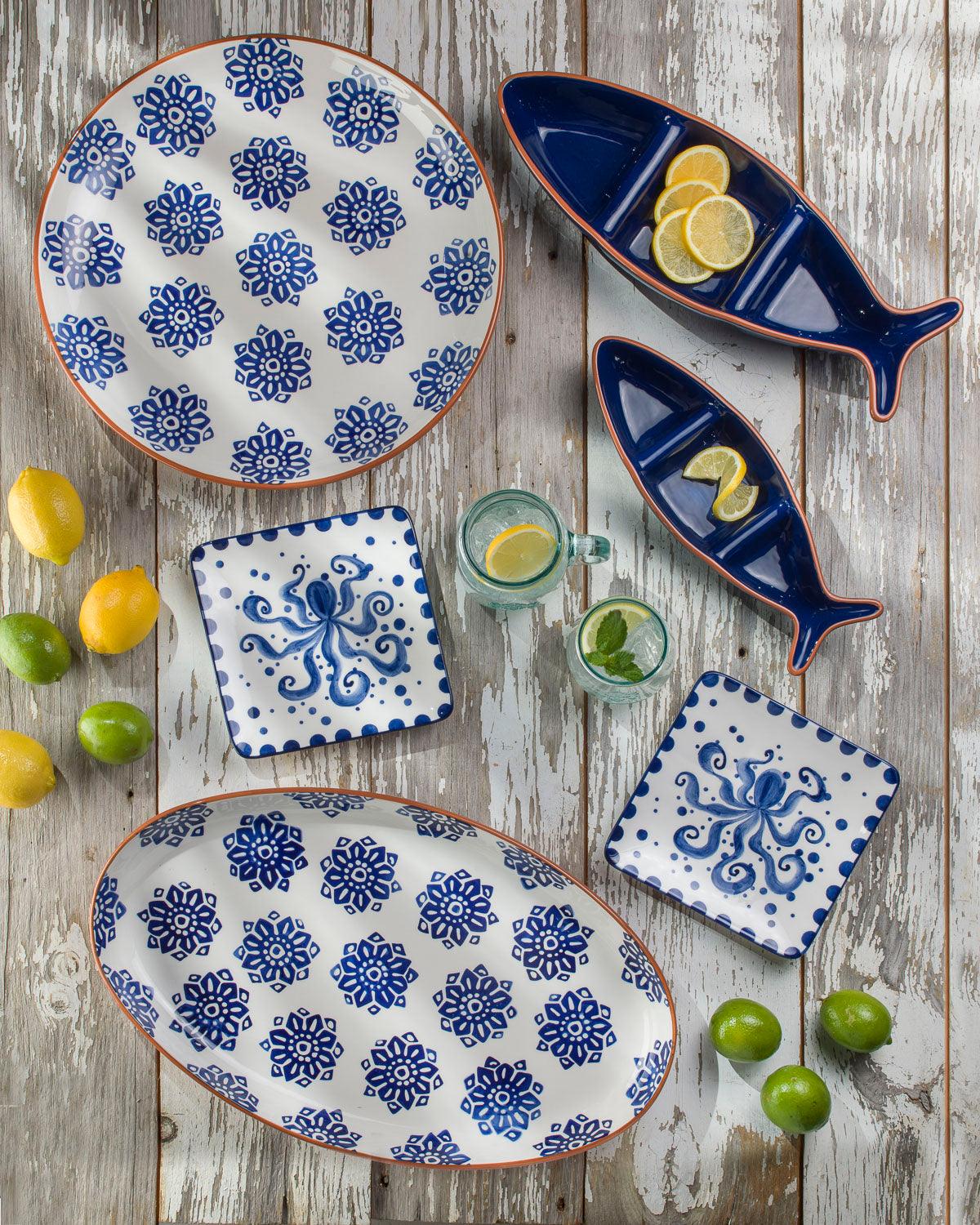 Azul Tile 19'' Oversized Oval Serving Platter - Che Cose Belle