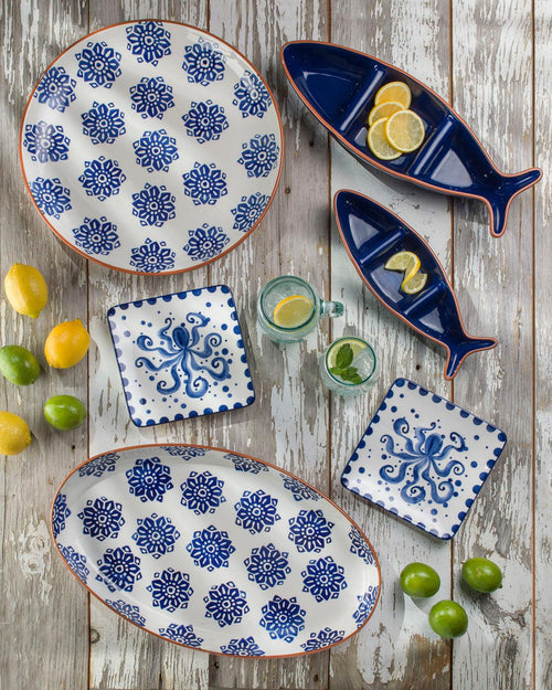 Azul Tile 19'' Oversized Oval Serving Platter - Che Cose Belle