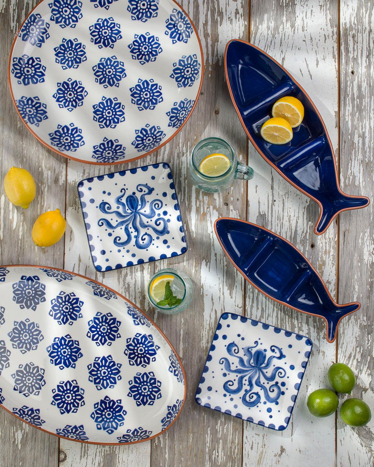 Azul Tile 19'' Oversized Oval Serving Platter - Che Cose Belle