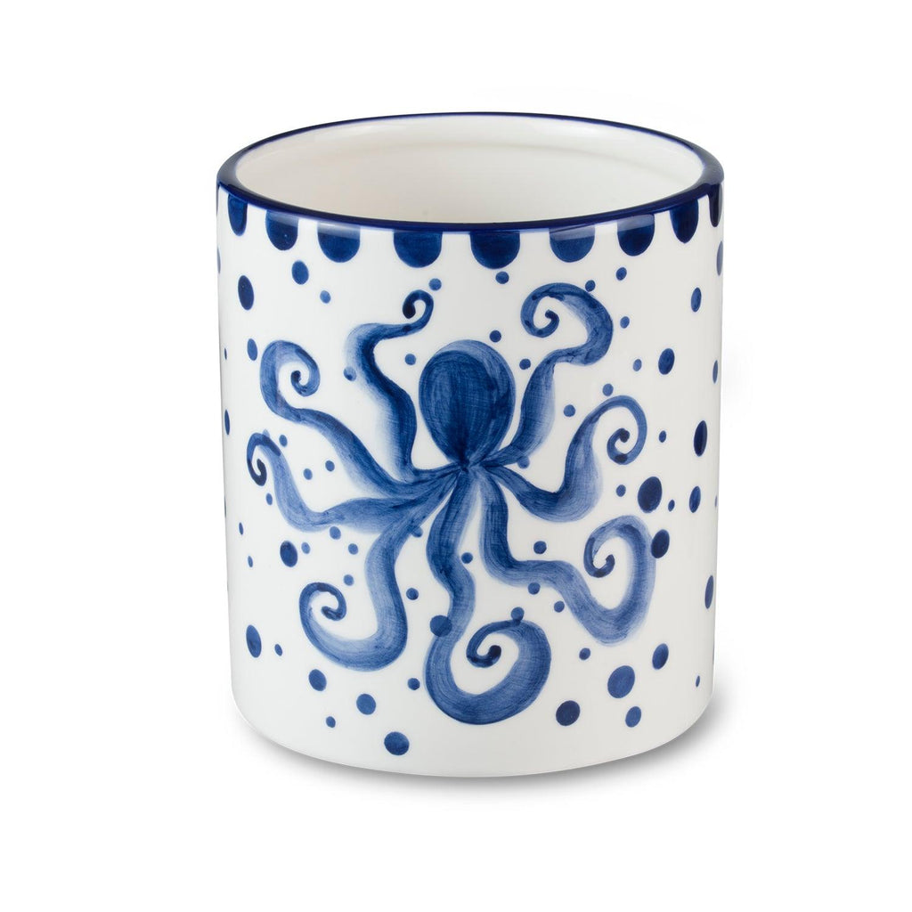 Costa Azul Hand Painted Octopus Design Ceramic Crock - Che Cose Belle