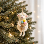 Felt Sheep with Ice Cream Ornament